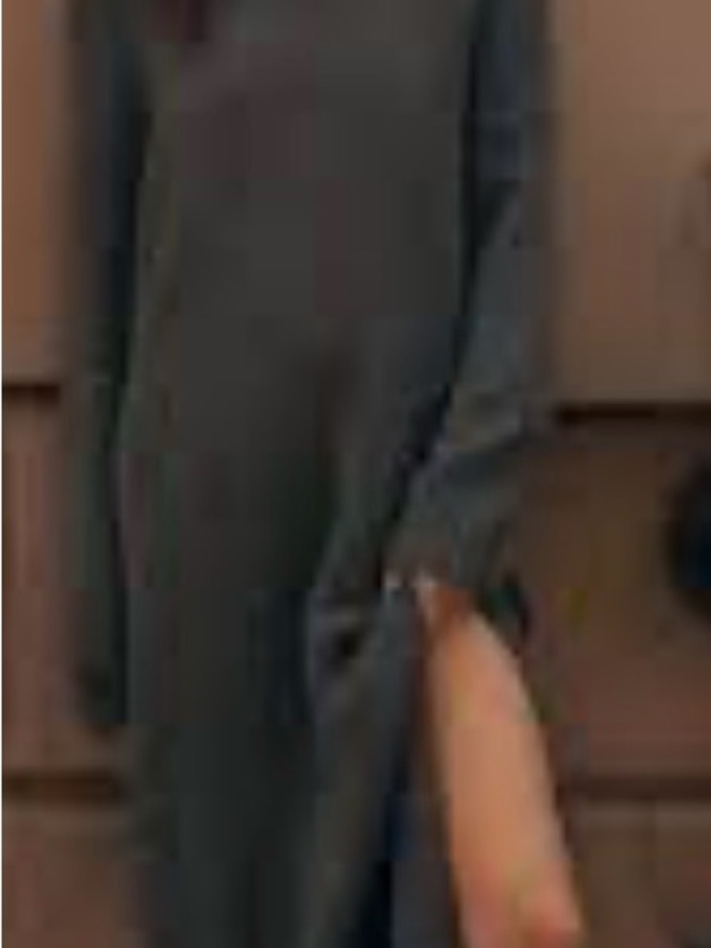 Women's Long Sleeve Slate Gray Midi Dress
